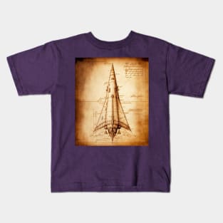 Rocket Drawn Triangle Design Kids T-Shirt